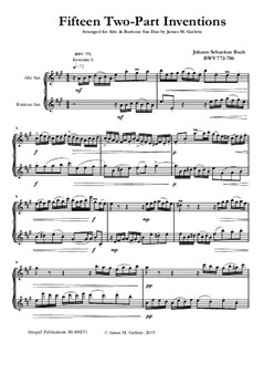 Bach: 15 Two-Part Inventions for Alto Sax and Baritone Sax