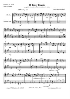 Bach: 14 Easy Duets for Alto and Baritone Sax