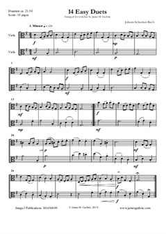 Bach: 14 Easy Duets for Violas