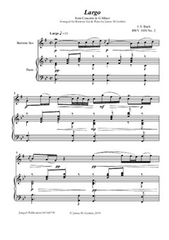 Bach: Largo from Concerto Bin G Minor for Baritone Sax and Piano
